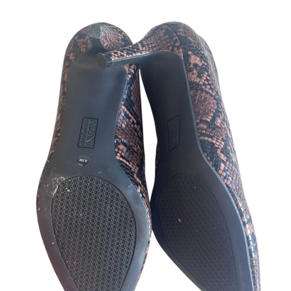 Alfani Jeules Step N Flex Brown snakeskin heels size 8‎ 1/2